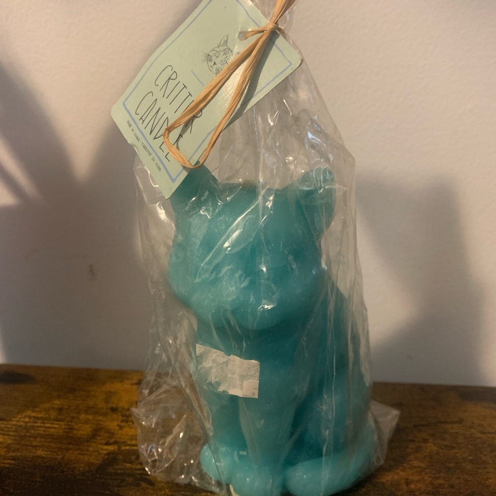 Urban Outfitters Turquoise Cat Candle